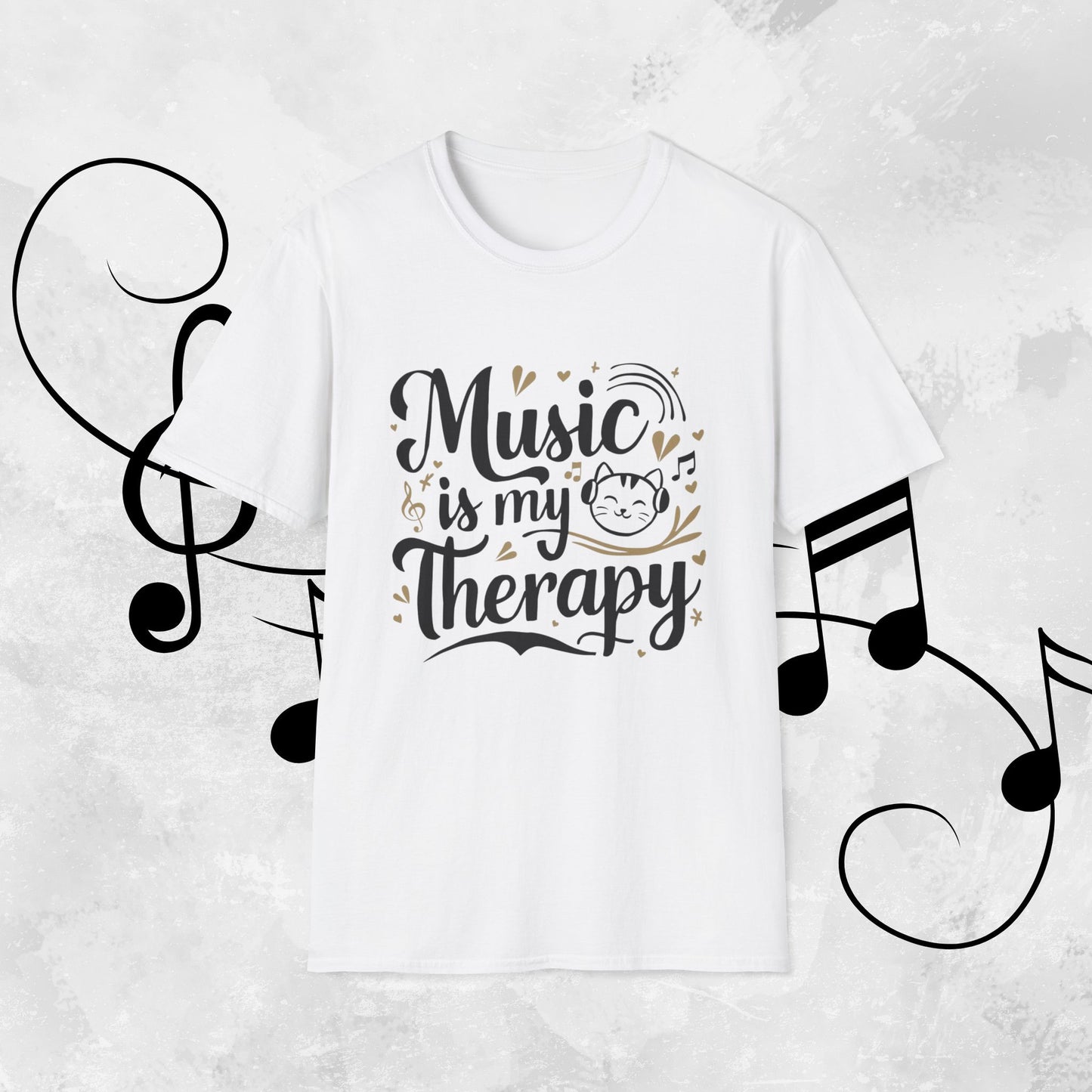 Music Is My Therapy Cotton Men T-Shirt