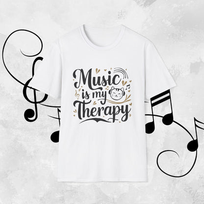 Music Is My Therapy Cotton Men T-Shirt