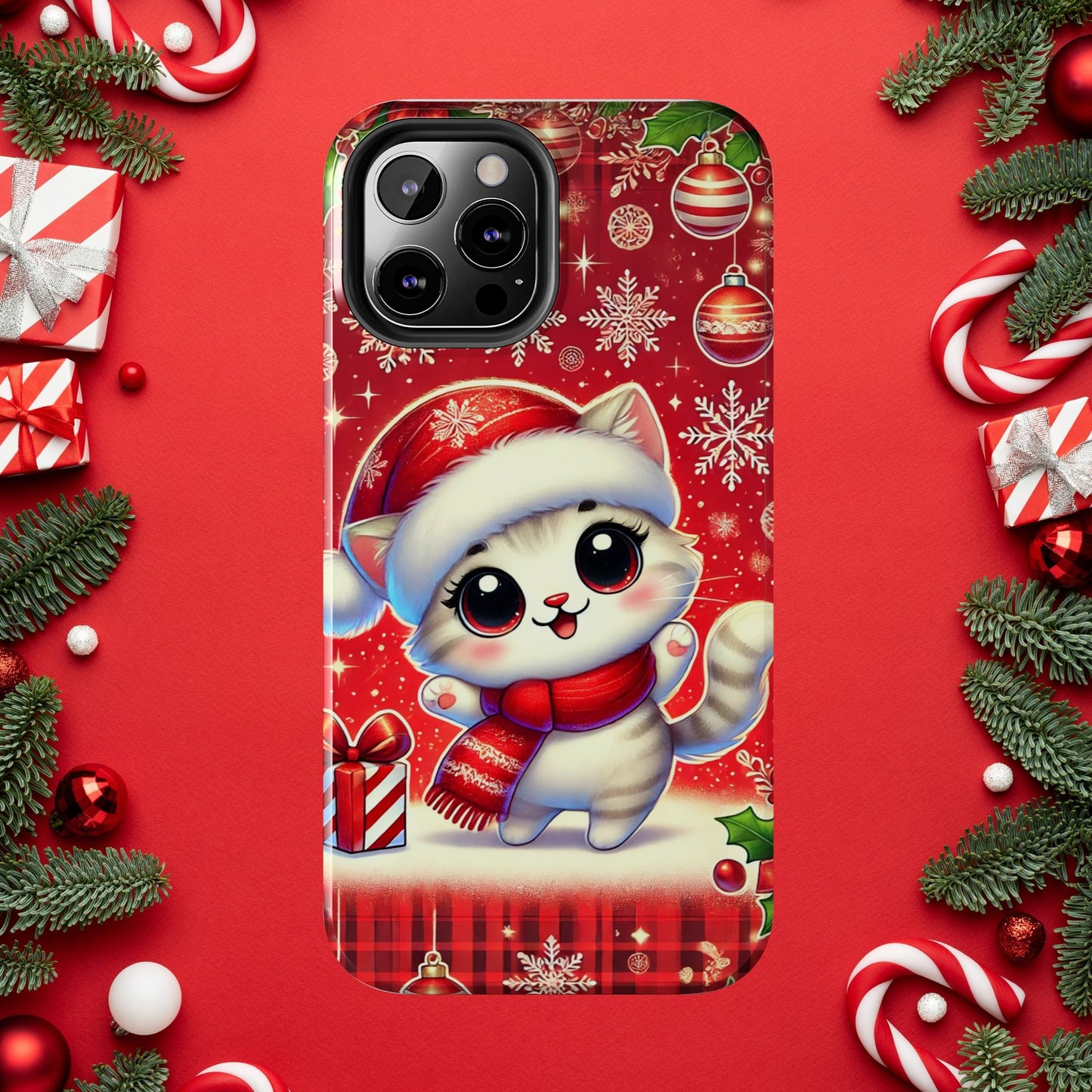 Merry Meows Wireless Charging Support Tough Case
