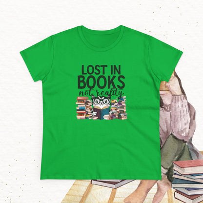 Lost In Book Not Reality Women Cotton Tshirt