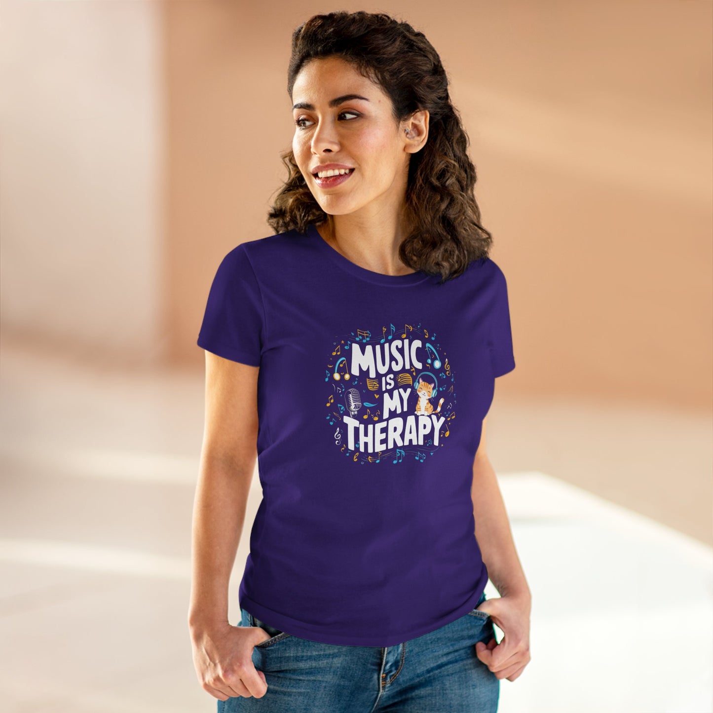 Music Is My Therapy Women Tshirts