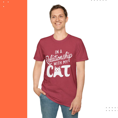 In A Relationship With Cat Cotton Men Tshirt