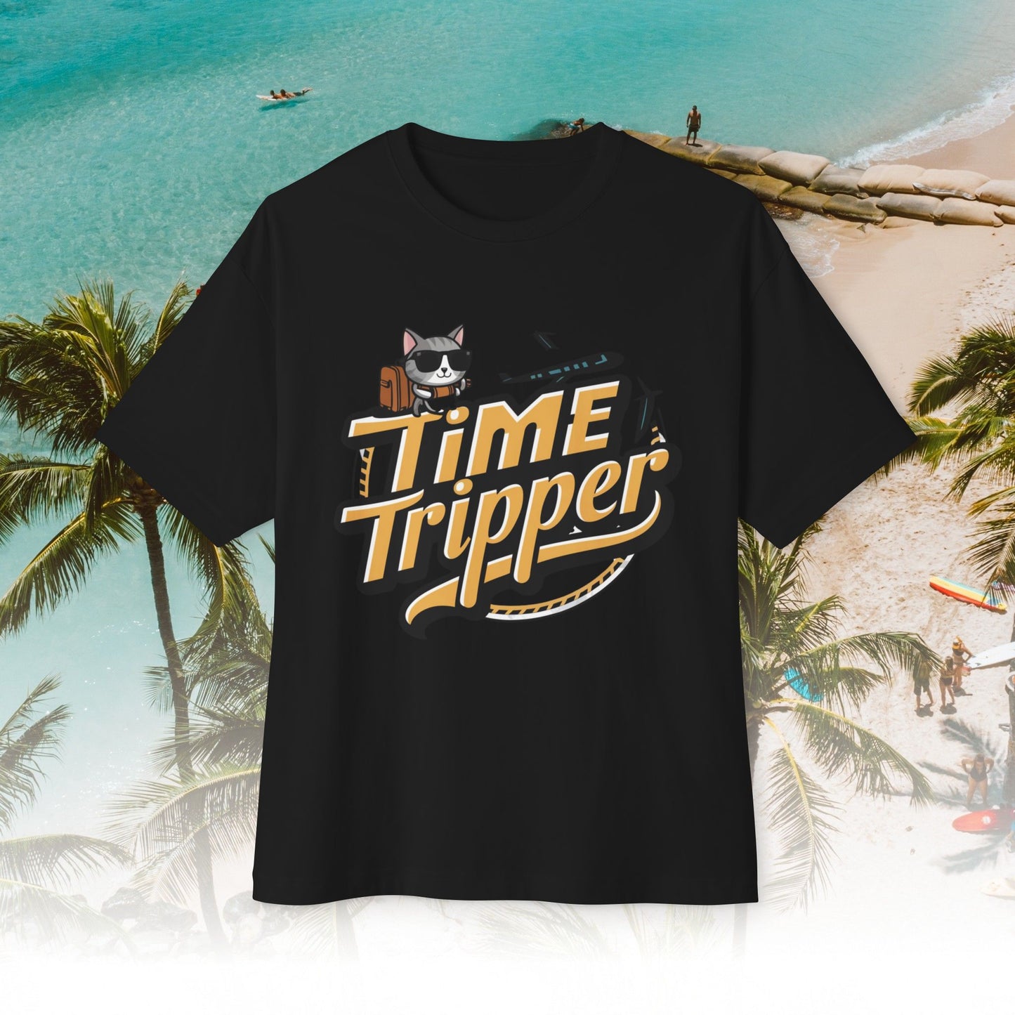 Time Tripper Unisex Travel Oversized Boxy Tee