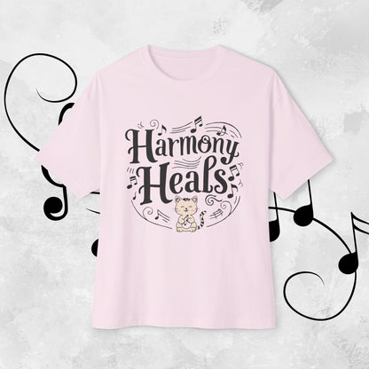 Harmony Heal Unisex Musiclover Oversized Boxy Tshirt