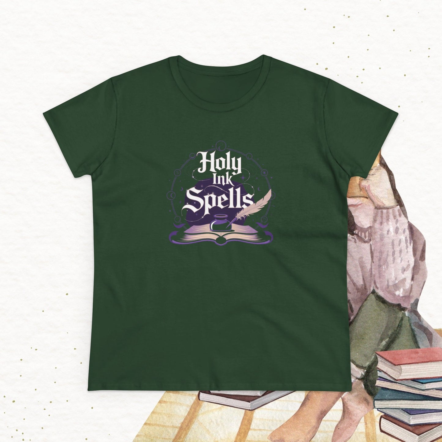 Holy Ink Spells Women Cotton Tshirt