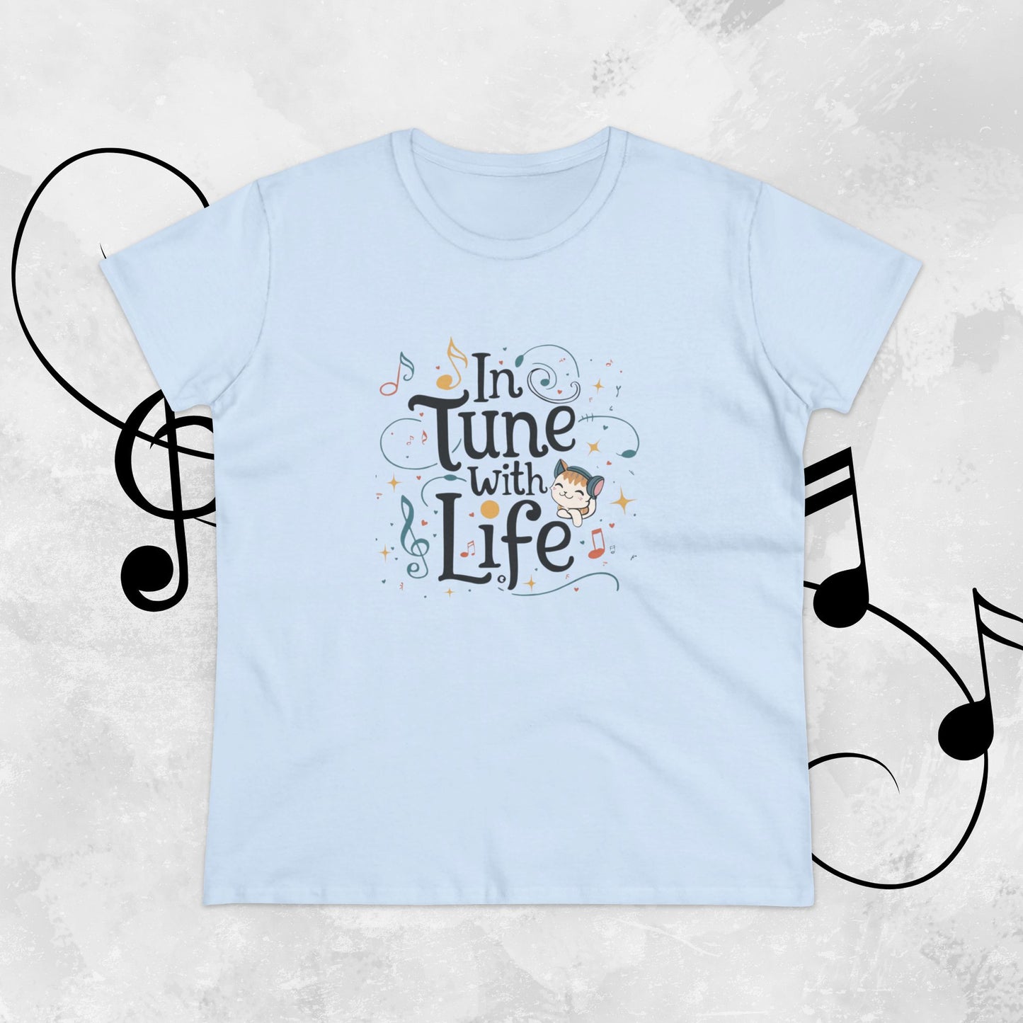 In Tune With Life Women Cotton Tshirt