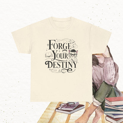 Book Lovers T-Shirt Forge Your Destiny Cotton T-Shirt