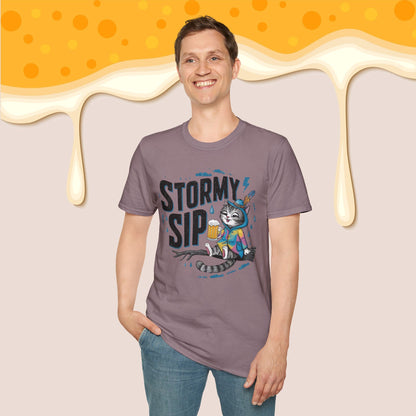 Stormy Sip Cotton Men Tshirt