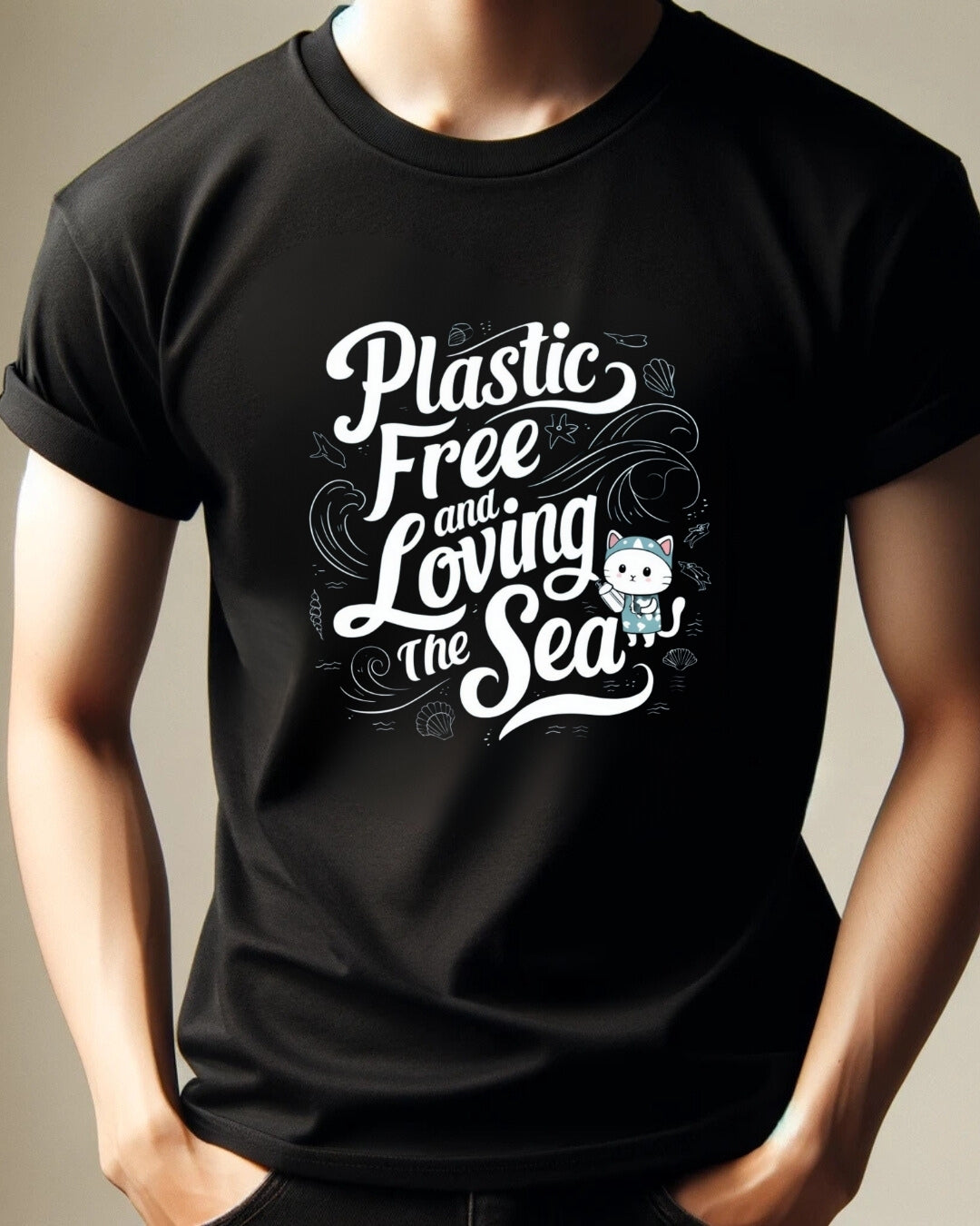Plastic Free & Loving Sea Cotton T-Shirt