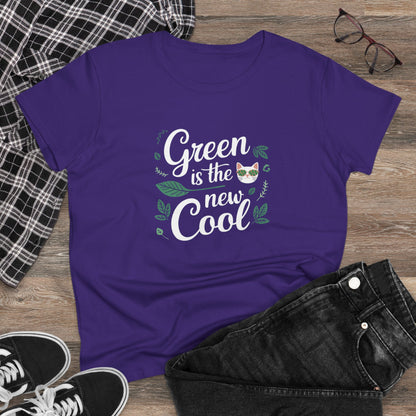 Green Is The New Cool Cotton Women Tshirt