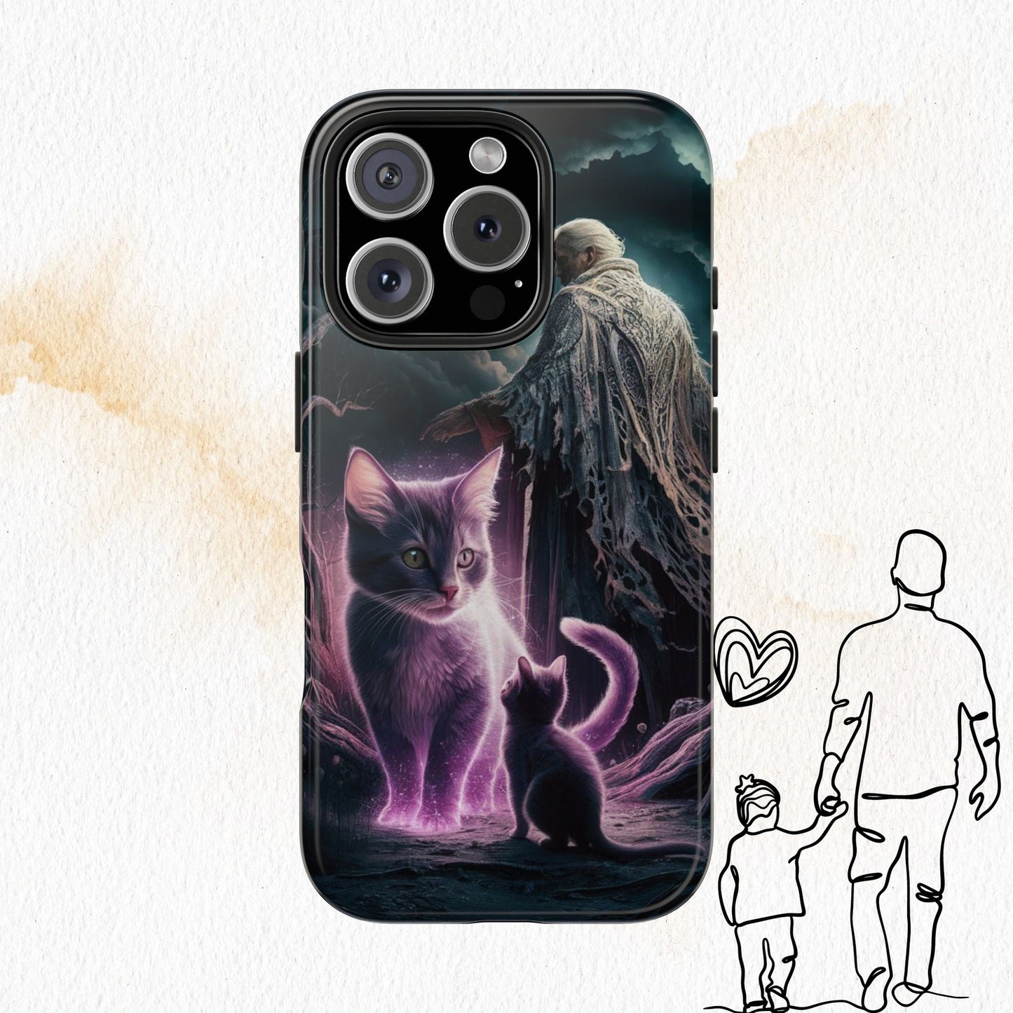 Meowmoirs Wireless Charging Support Tough Case