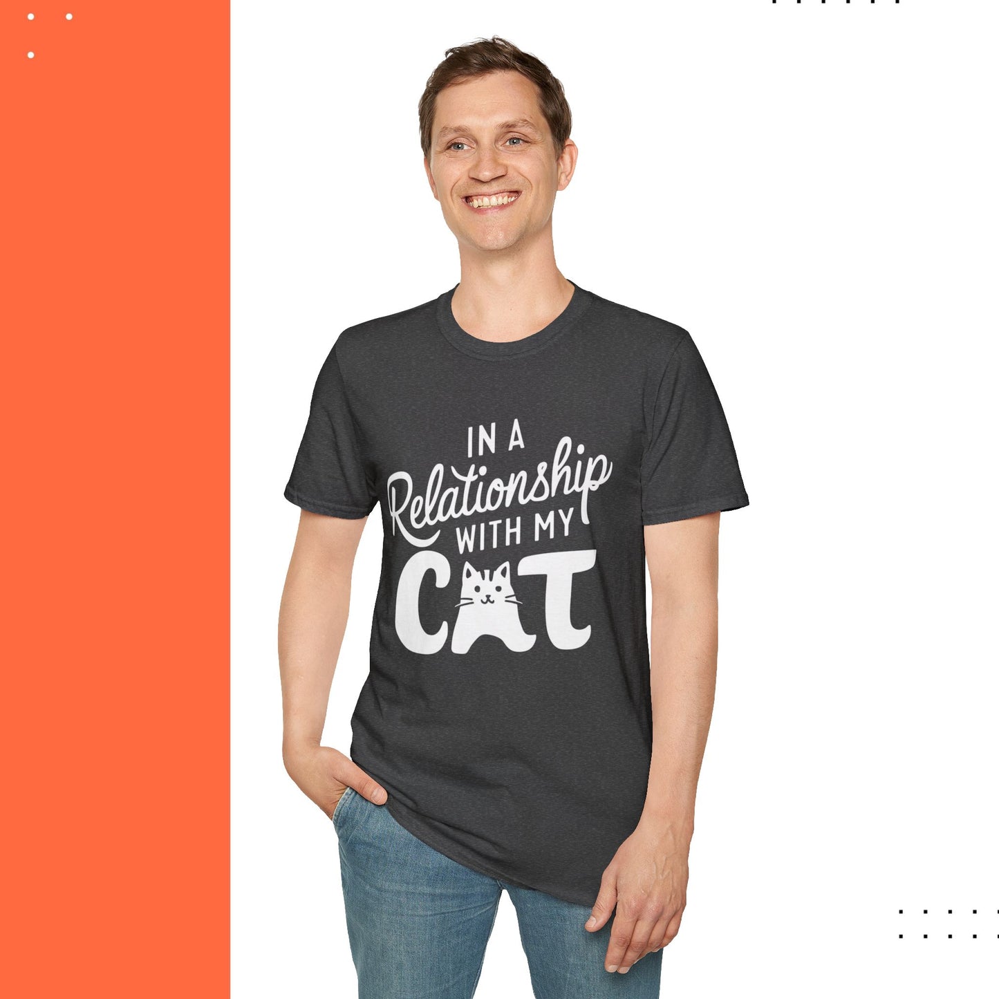 In A Relationship With Cat Cotton Men Tshirt