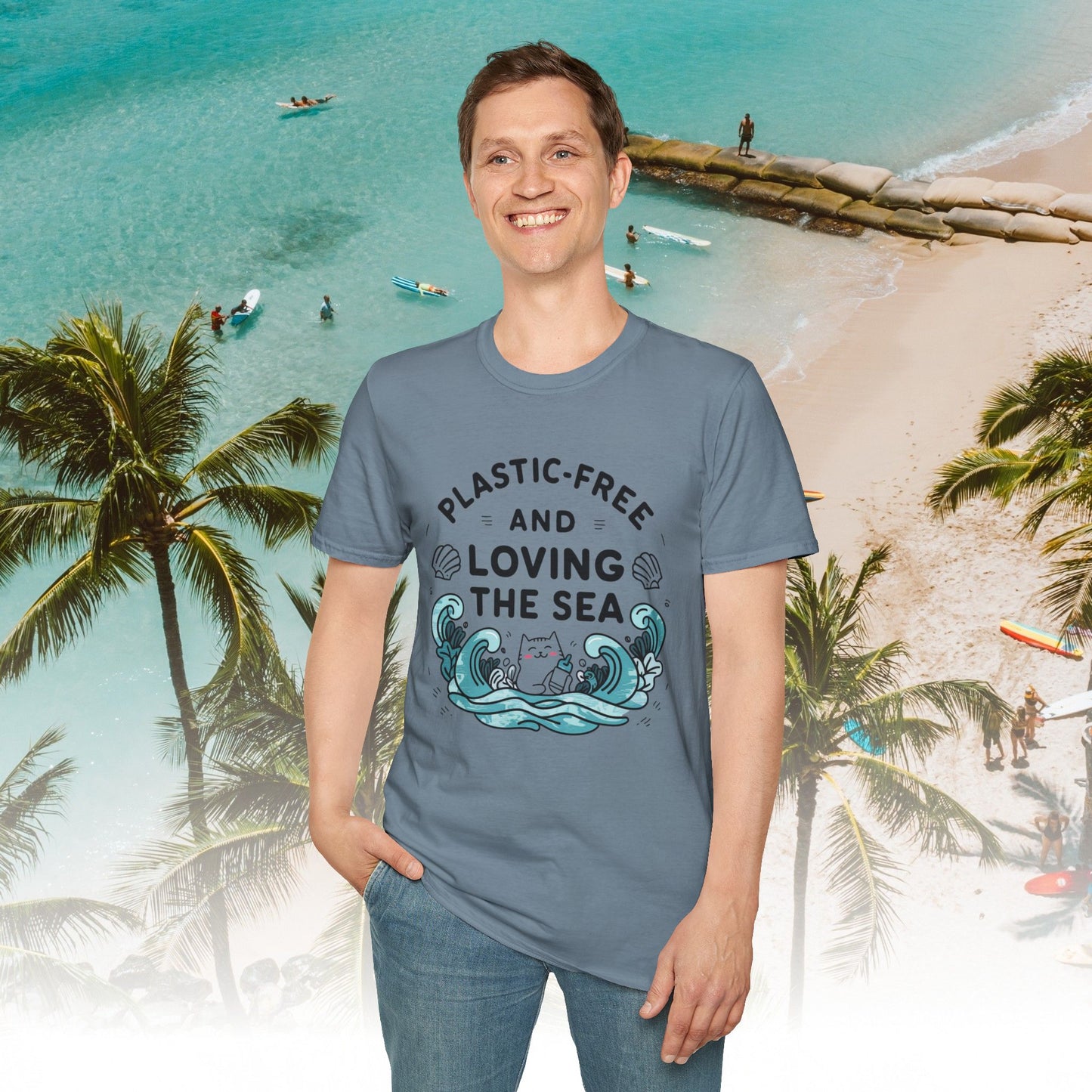 Plastic Free Ocean Cotton T-Shirt