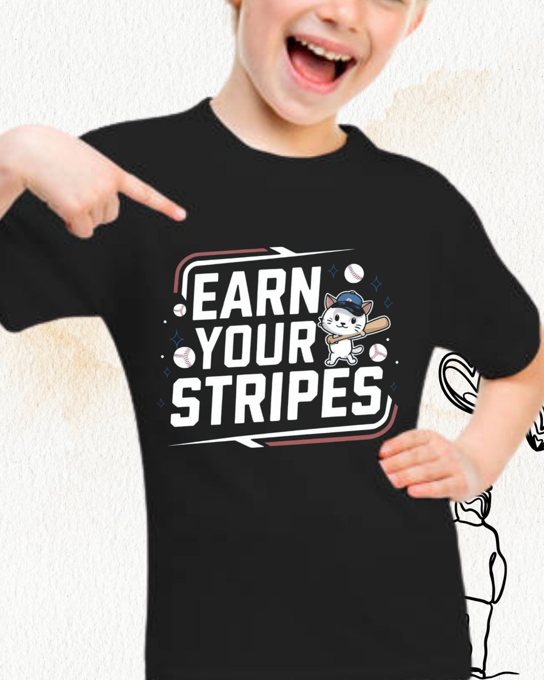 Earn Your Stripes Toddler Cotton T-Shirt