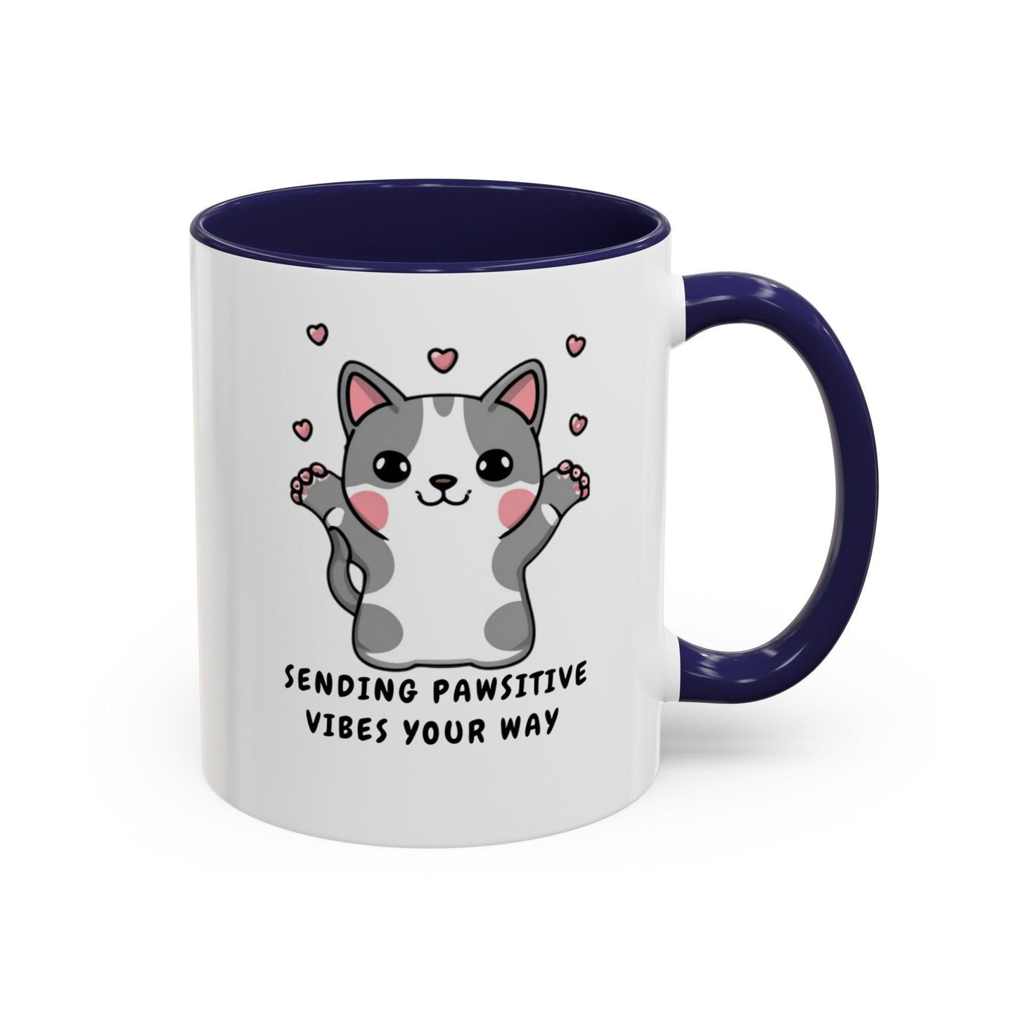 Billien Pawsitive Vibes Printify 11 oz 11oz accent mug Coffee Mugs Holiday Picks Home & Living Kitchen Mugs Spring Essentials two tone White base