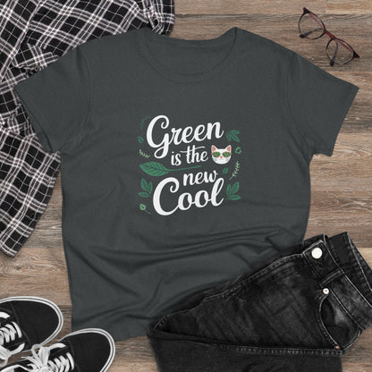Green Is The New Cool Cotton Women Tshirt