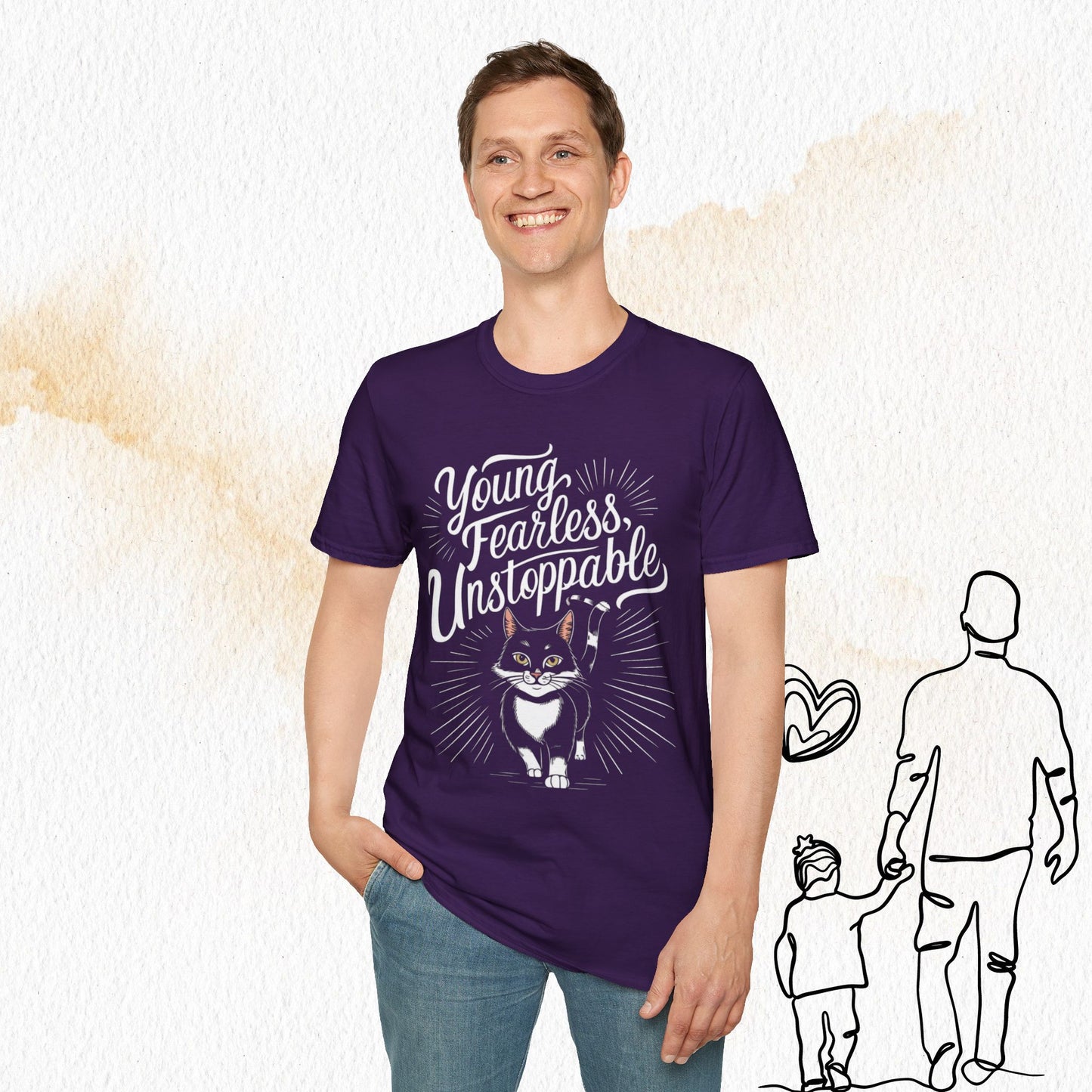 Young Fearless Unstoppable Crew Neck Cotton Men Tshirt
