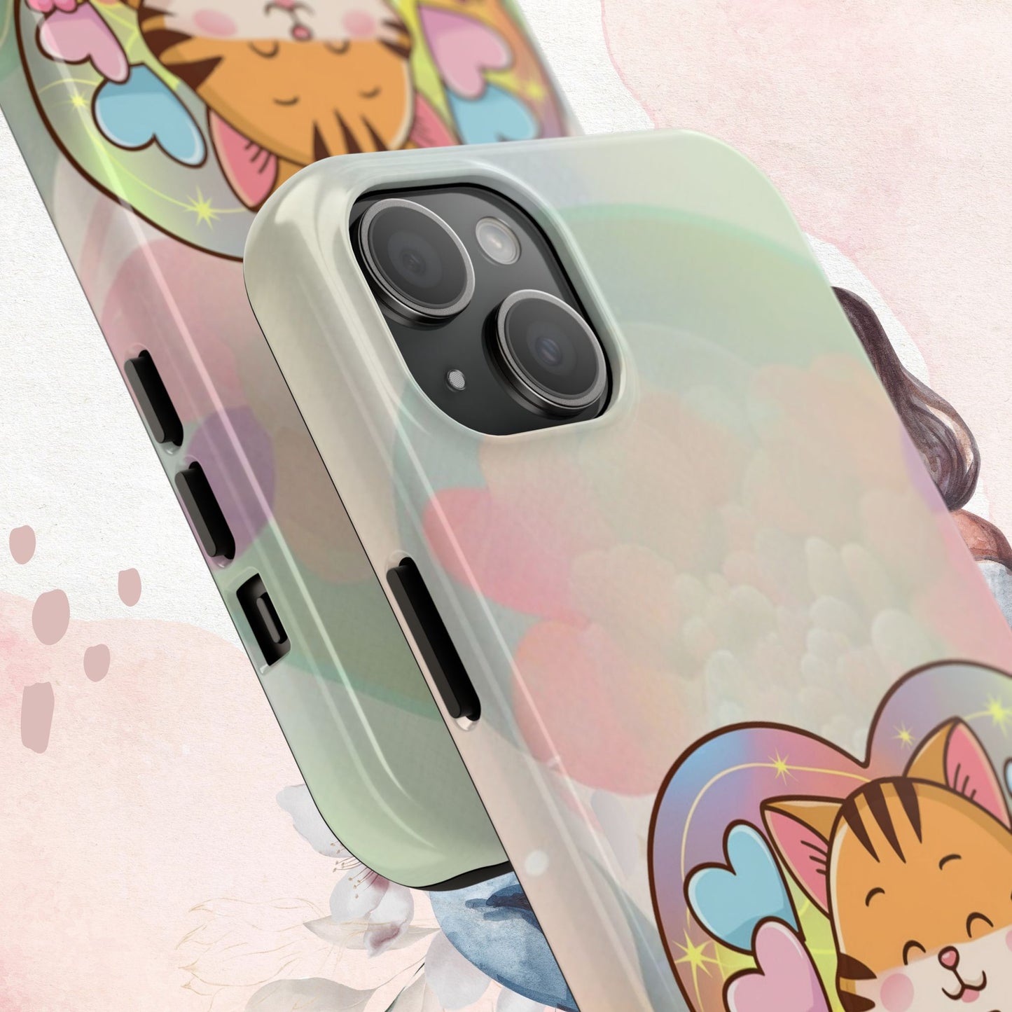 Kitten Cuddle Wireless Charging Support Tough Case