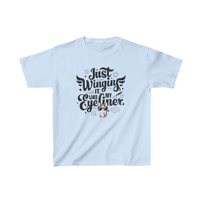 Just Winging it Like My Eyeliner kid Cotton T-Shirt