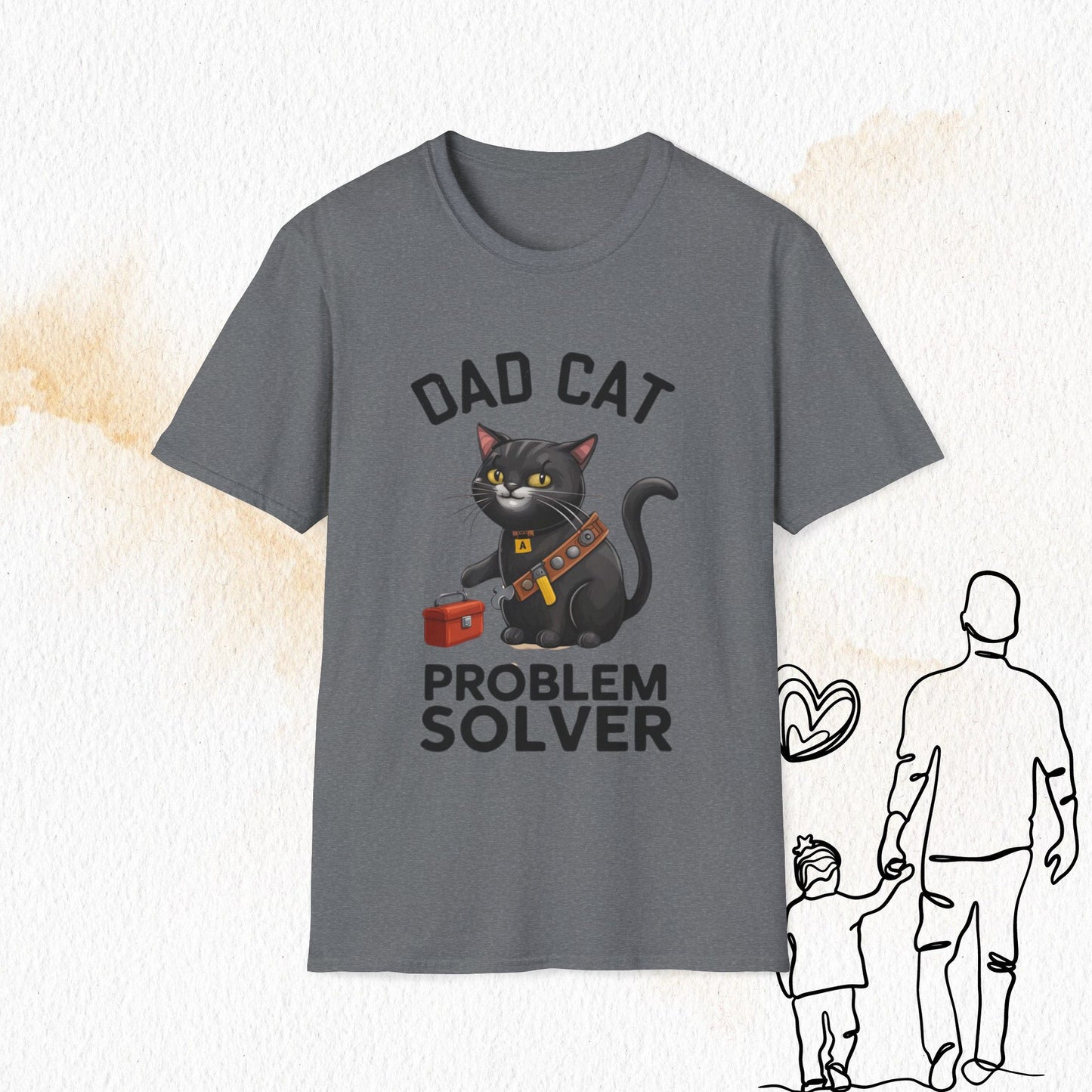 Dad Cat Problem Solver Cotton Men Tshirt