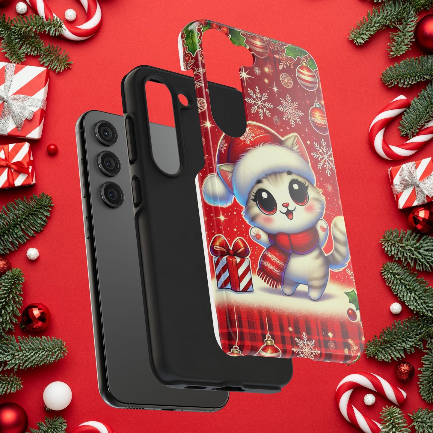 Merry Meows Wireless Charging Support Tough Case