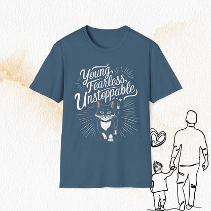 Young Fearless Unstoppable Crew Neck Cotton Men Tshirt