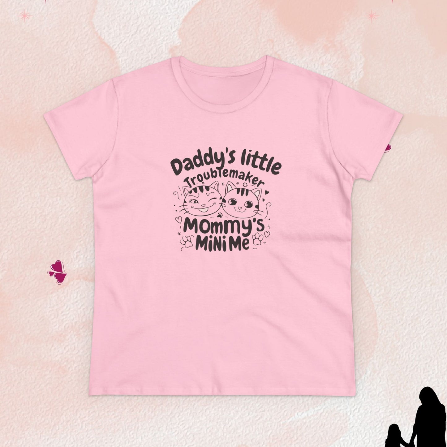 Daddy Little Troublemaker Mommy's Mini Me Women Cotton Tshirt