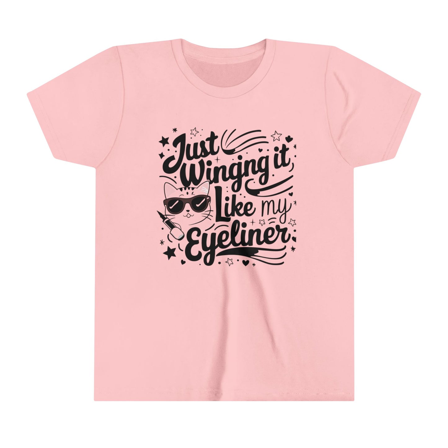 Just Winging it Like My Eyeliner Youth Heavy Cotton T-Shirt