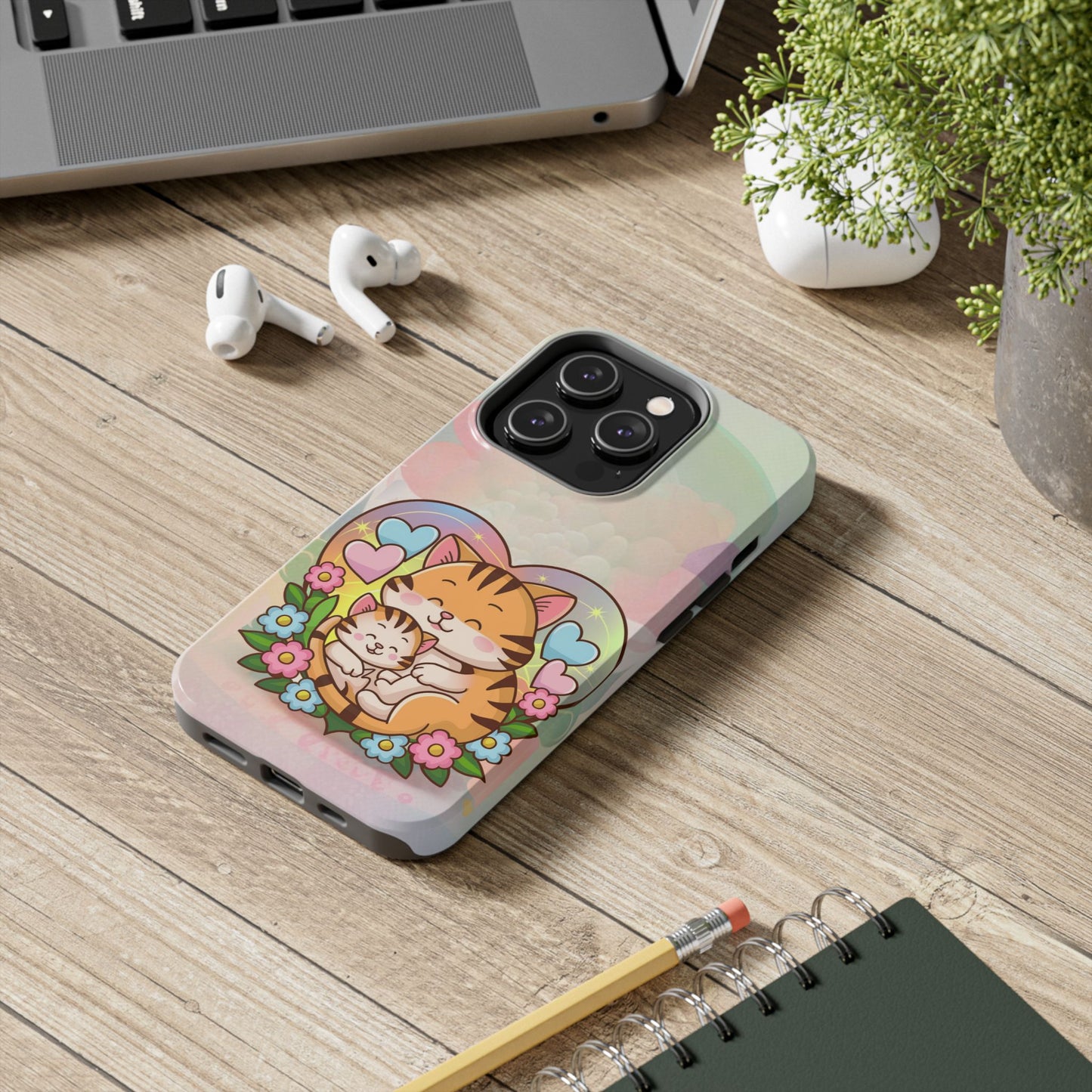 Kitten Cuddle Wireless Charging Support Tough Case