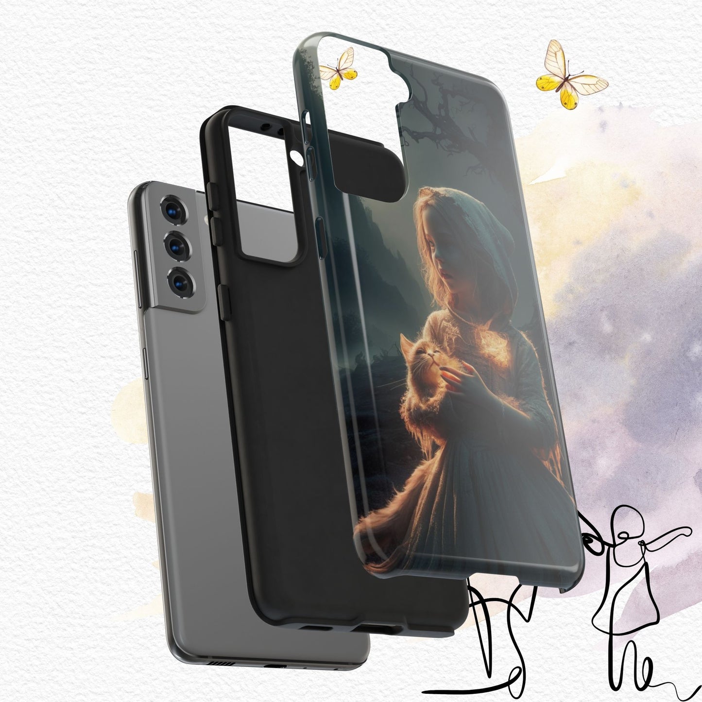 Glitter Guardian Wireless Charging Support Tough Case