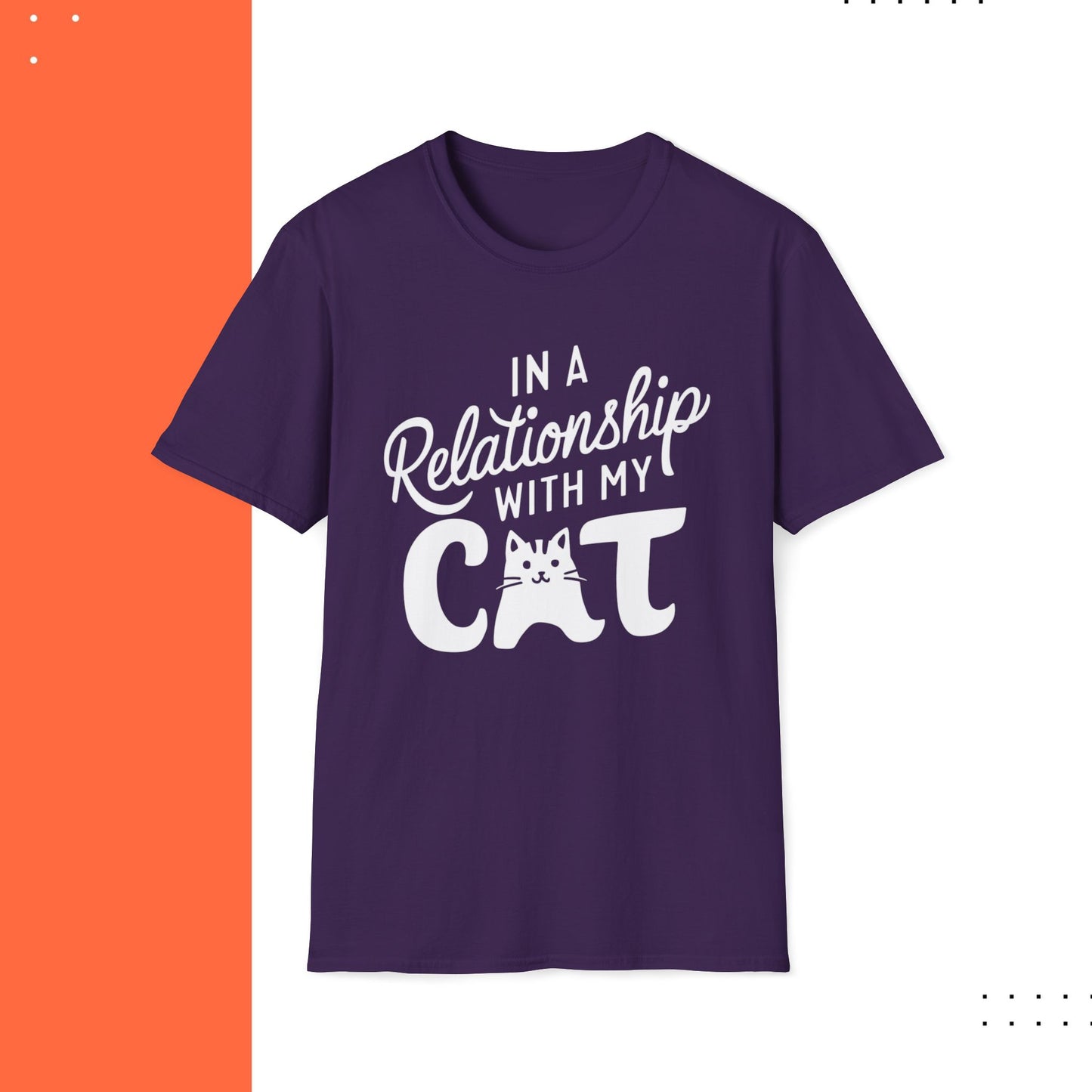 In A Relationship With Cat Cotton Men Tshirt