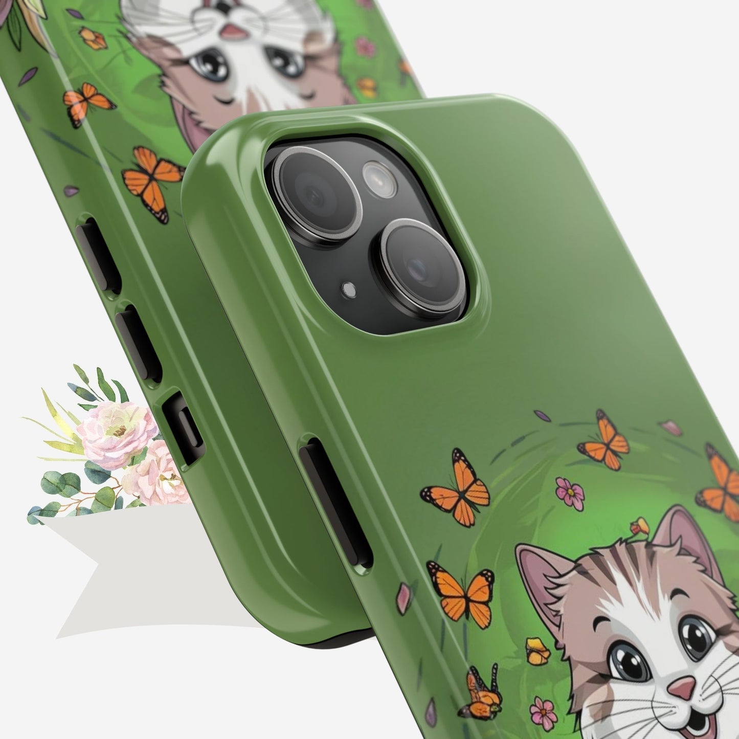 Green Mewsic Wireless Charging Support Tough Case