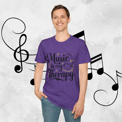 Music Is My Therapy Cotton Men T-Shirt