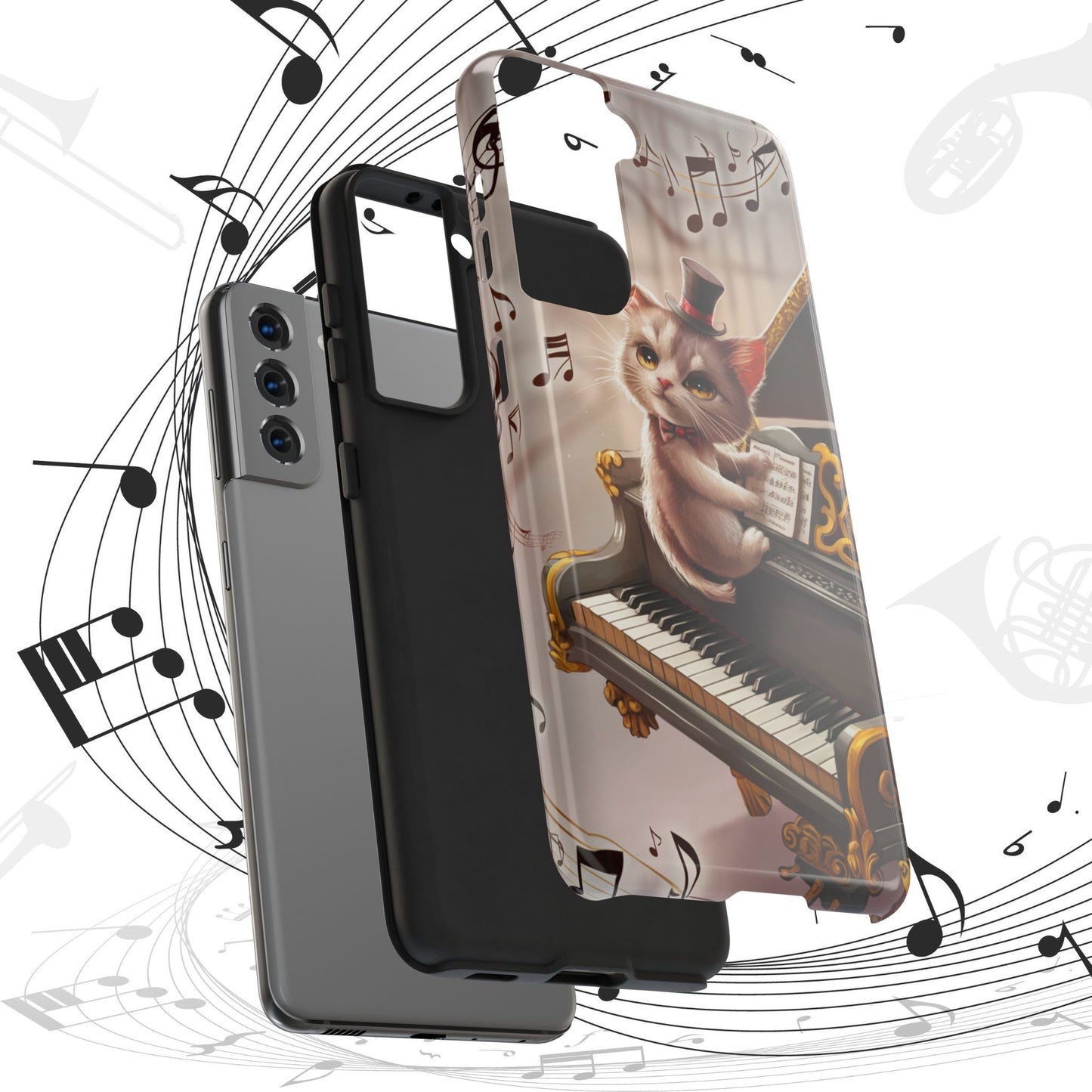 Meowsic Shield Wireless Charging Support Tough Case