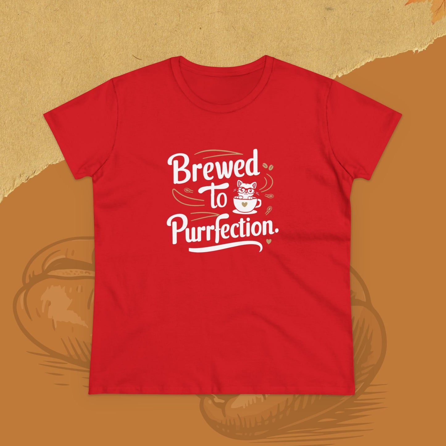 Brewed To Purrfection Coffee Lover Women T-Shirt
