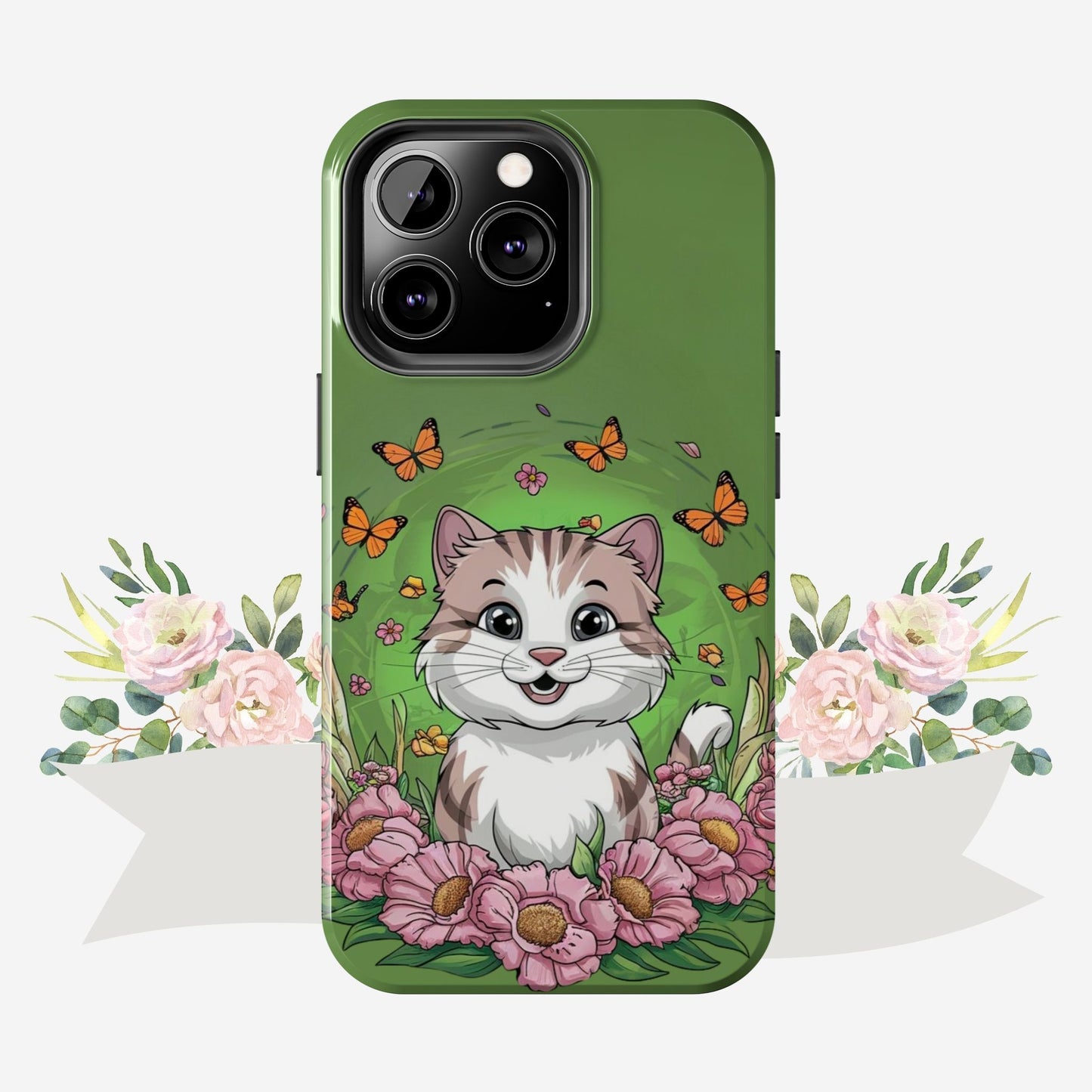 Green Mewsic Wireless Charging Support Tough Case