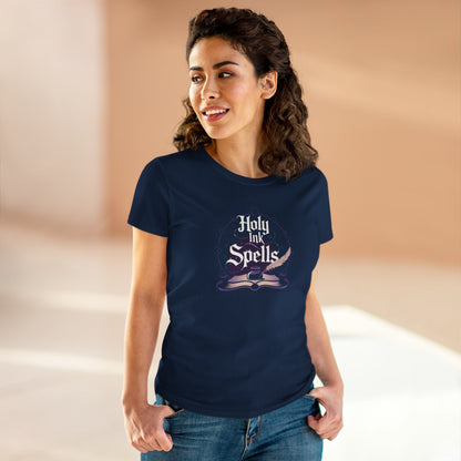 Holy Ink Spells Women Cotton Tshirt