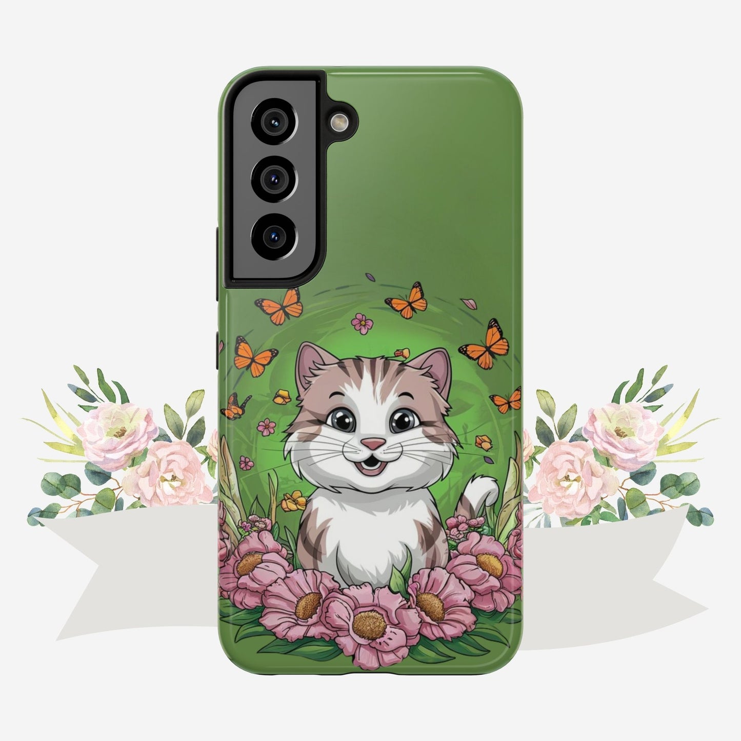 Green Mewsic Wireless Charging Support Tough Case