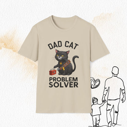 Dad Cat Problem Solver Cotton Men Tshirt