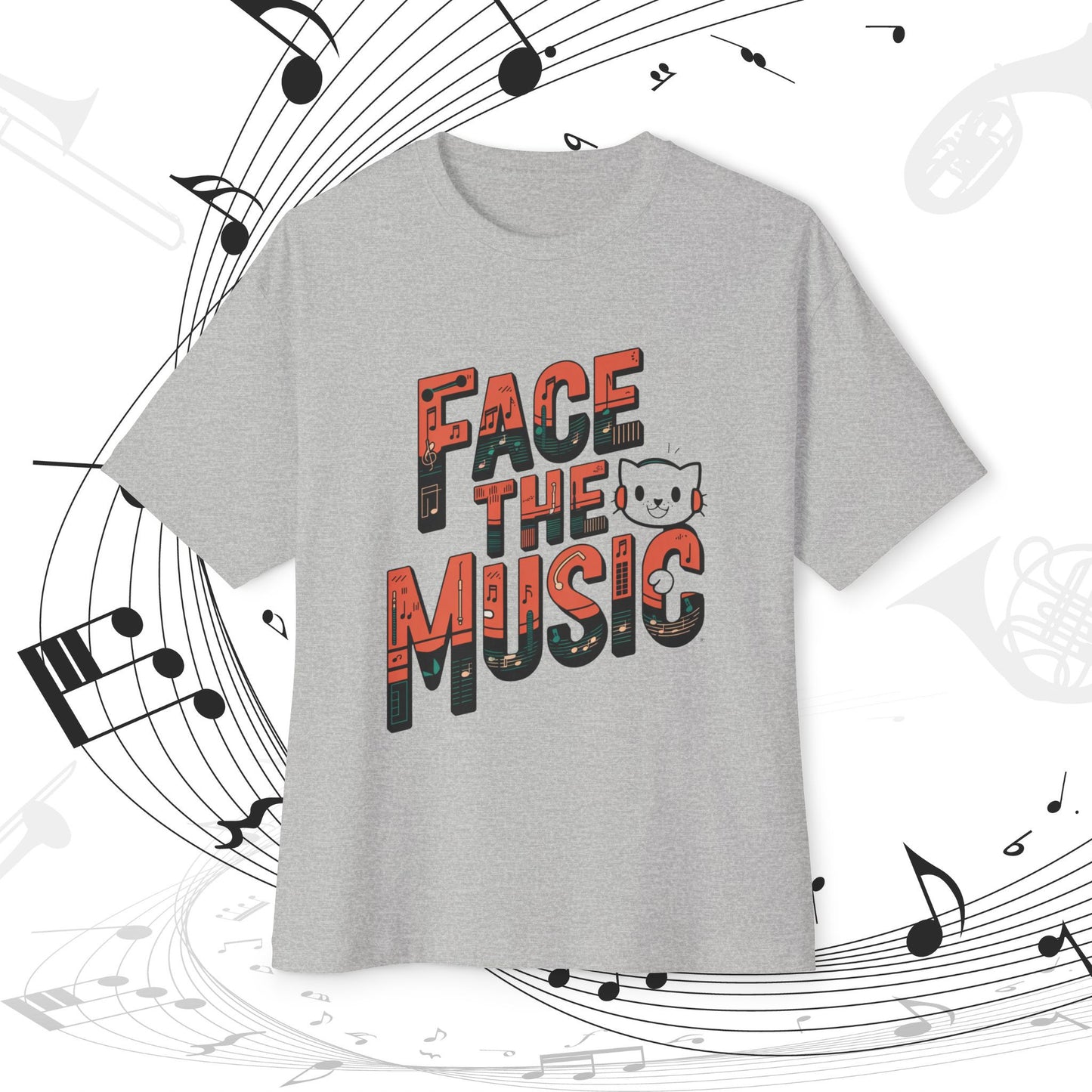 Face The Music Idiom Unisex Oversized Boxy Tshirt