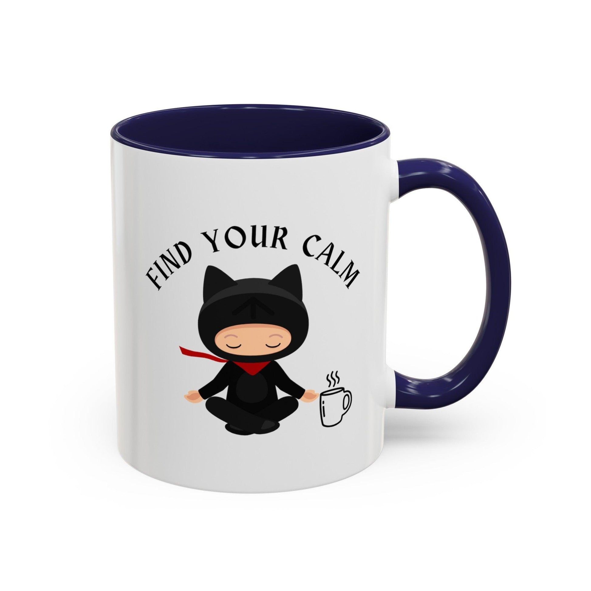 Billien Purrfect Sleep Printify 11 oz 11oz accent mug Coffee Mugs Holiday Picks Home & Living Kitchen Mugs Spring Essentials two tone White base