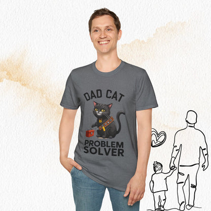Dad Cat Problem Solver Cotton Men Tshirt