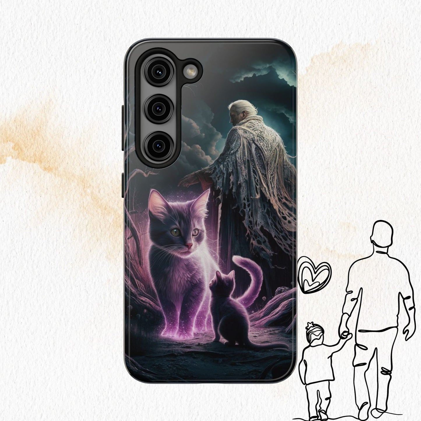 Meowmoirs Wireless Charging Support Tough Case