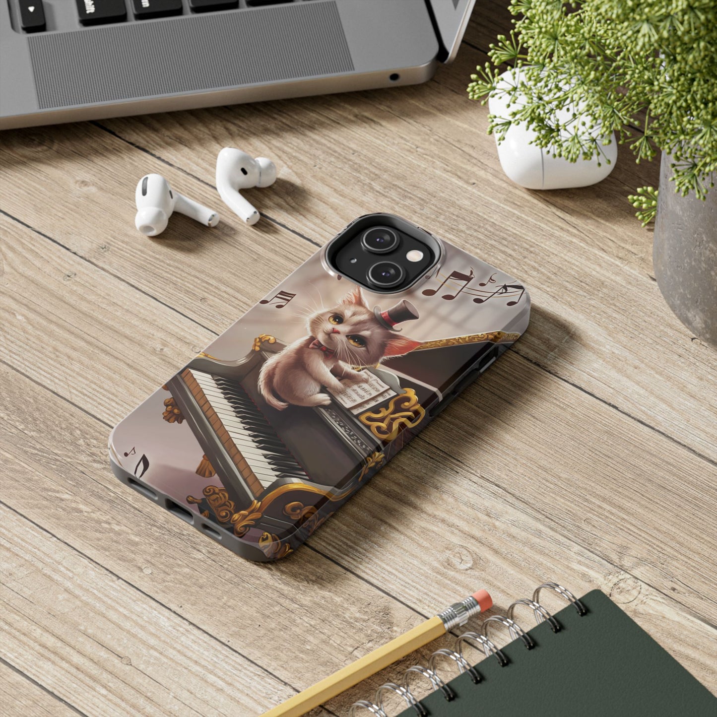 Meowsic Shield Wireless Charging Support Tough Case