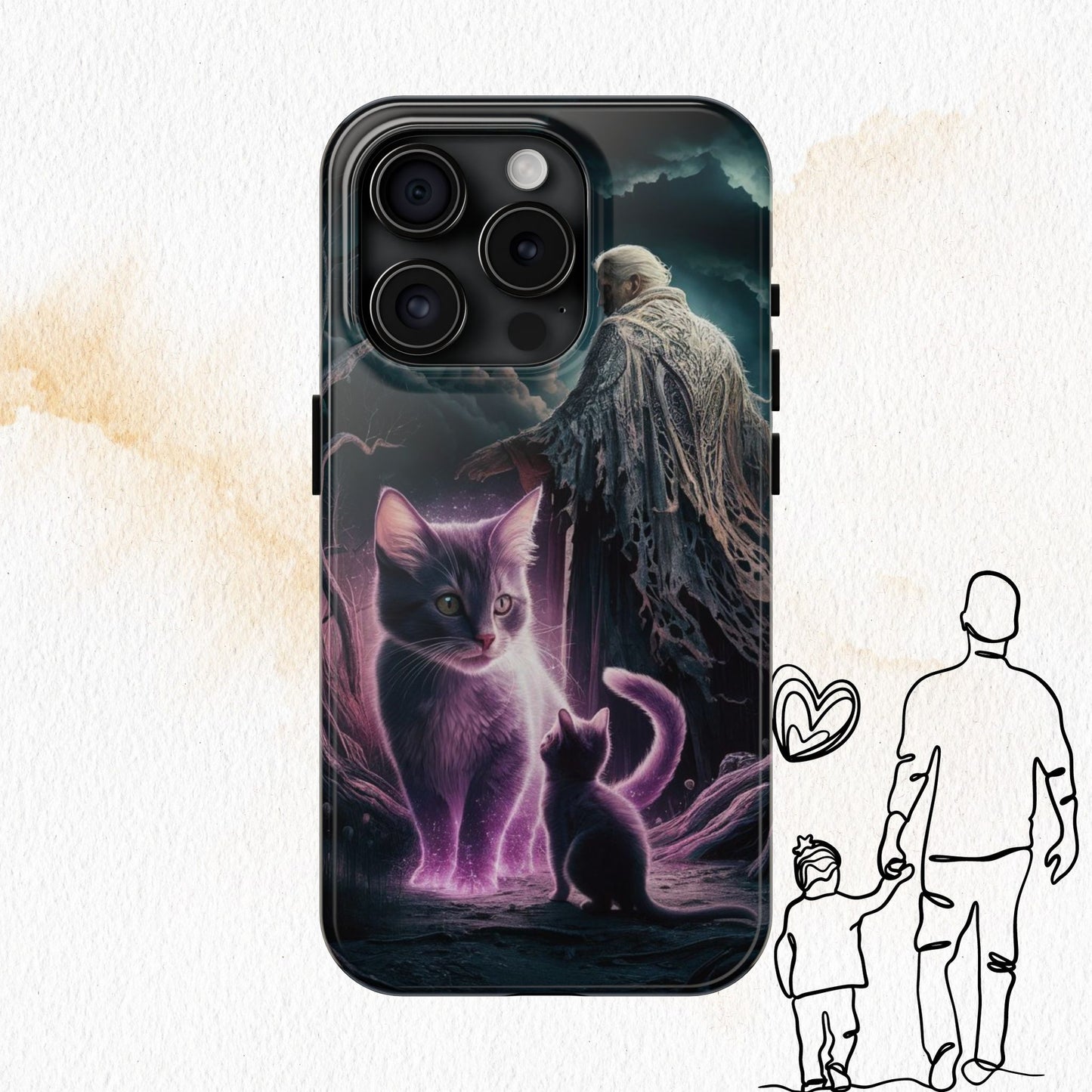 Meowmoirs Wireless Charging Support Tough Case