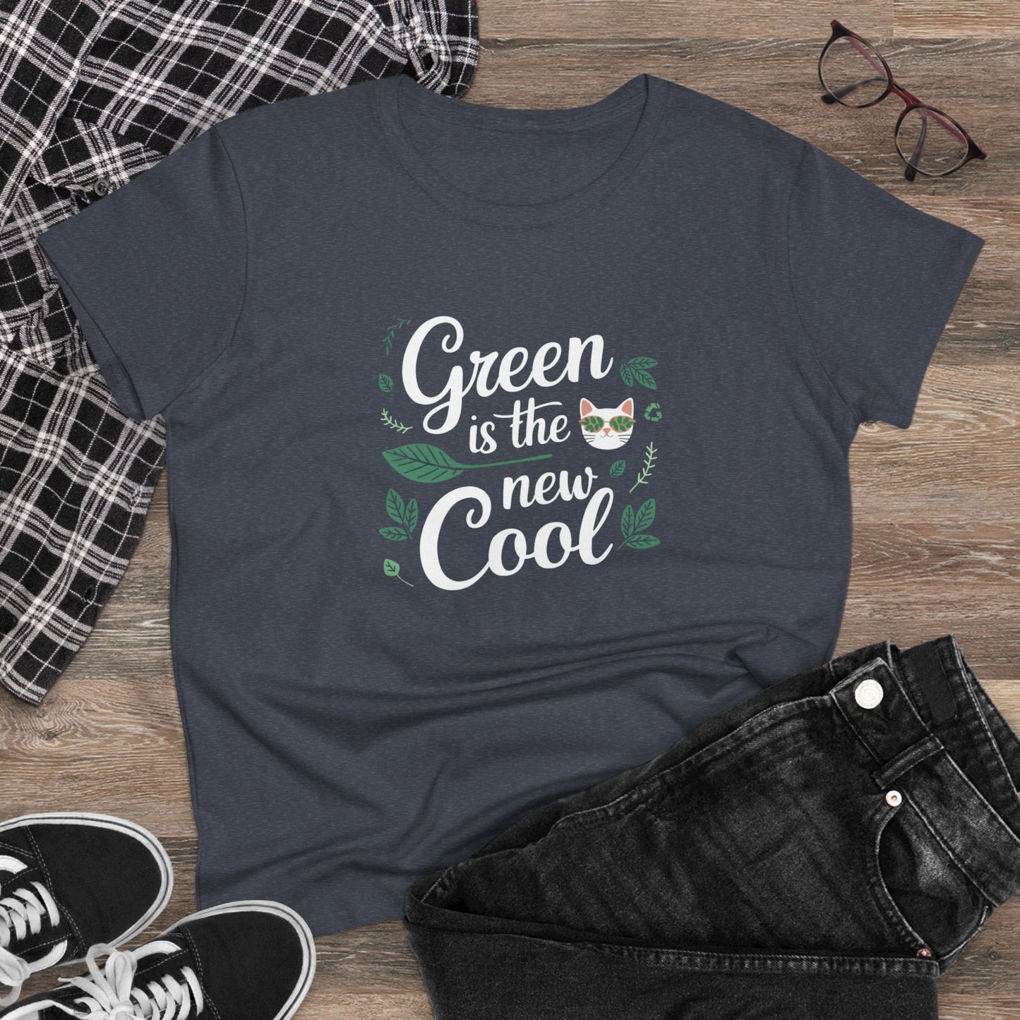 Green Is The New Cool Cotton Women Tshirt