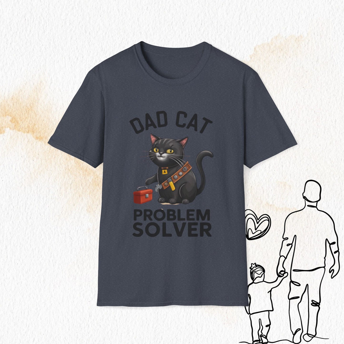 Dad Cat Problem Solver Cotton Men Tshirt