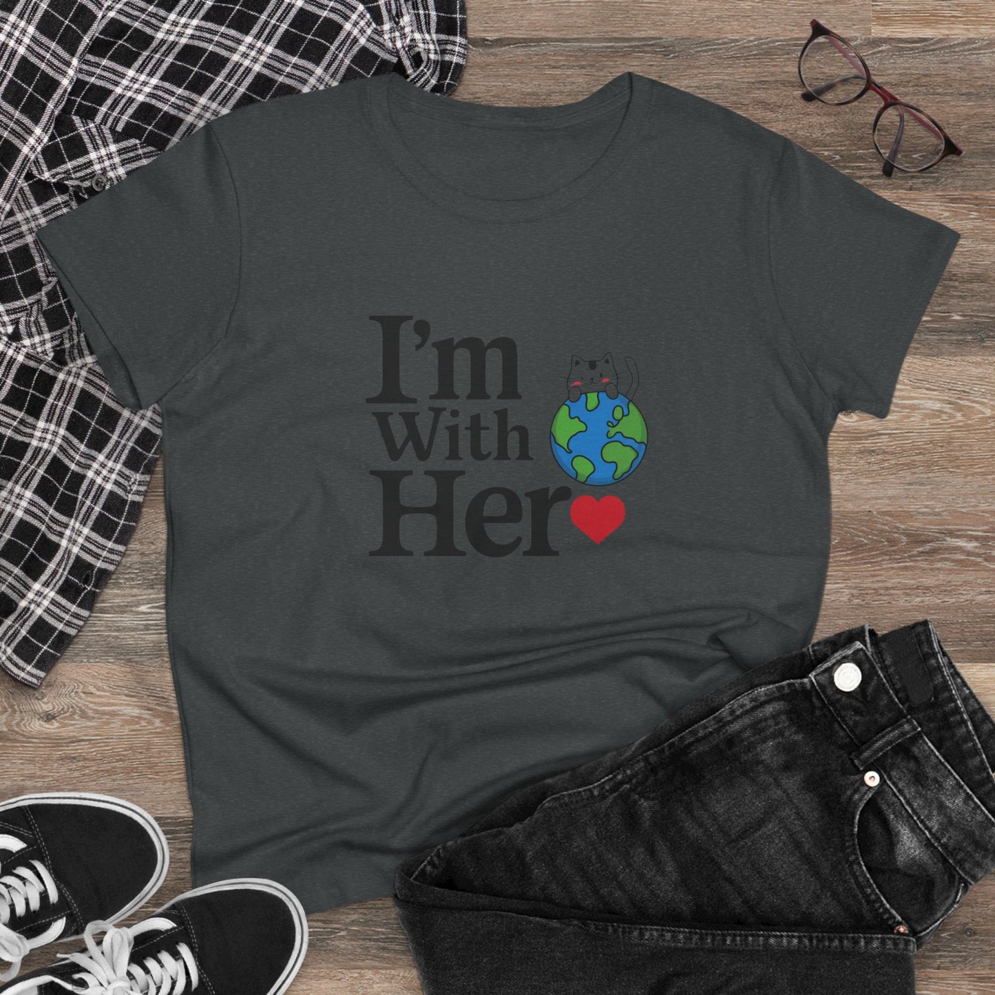 I am With Her Women Cotton Tees