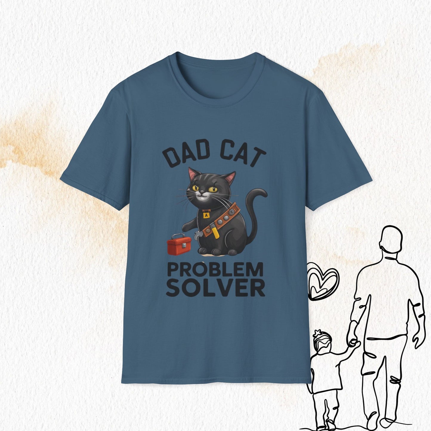Dad Cat Problem Solver Cotton Men Tshirt