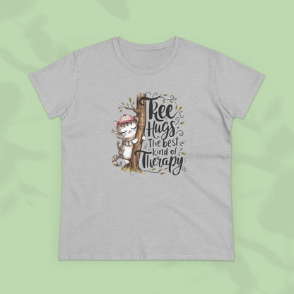 Tree Hugs Best Kind of Therapy Women Cotton Tshirt